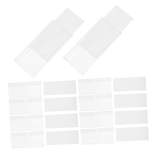 SHINEOFI 100 Sätze Transparente Preisschildhalter Draht Regal Label Display Halter Mit Papier Einlagen Für Aufbewahrungsboxen Supermarkt Ladengeschäft Merchandise Sortierung von SHINEOFI
