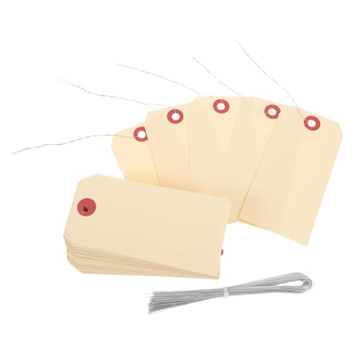 SHINEOFI 100 Stck Manila Versandetiketten mit Eisenringen Beschreibbare Etiketten für Versand Verpackung und Beschriftung von SHINEOFI