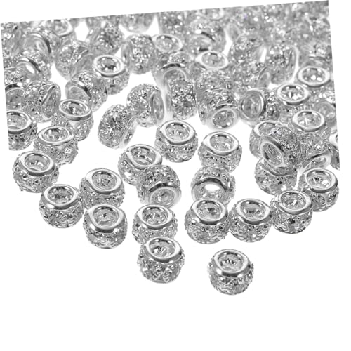 SHINEOFI 100 Stück Abstandhalterperlen Aus Kupfer Mit Eingelegten Diamanten Große Perlen Facettierte Zwischenperlen Spacer Strasssteine Zum Basteln Distanzperlen Aus Legierung Silver SHINEOFI 100 Stück Abstandhalterperlen Aus Kupfer Mit Eingelegten Diamanten Große Perlen Facettierte Zwischenperlen Spacer Strasssteine Zum Basteln Distanzperlen Aus Legierung Silver von SHINEOFI