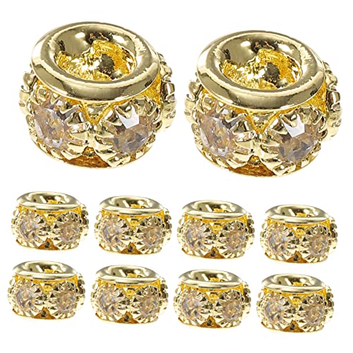 SHINEOFI 100 Stück Abstandhalterperlen aus Kupfer mit eingelegten Diamanten Perlen für Schmuckhersteller Zahlenperlen schmuck herstellen bastelzeug strasssteine zum basteln Armbandperlen SHINEOFI 100 Stück Abstandhalterperlen aus Kupfer mit eingelegten Diamanten Perlen für Schmuckhersteller Zahlenperlen schmuck herstellen bastelzeug strasssteine zum basteln Armbandperlen von SHINEOFI