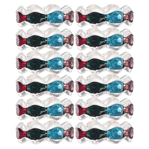 SHINEOFI 100 Stück Abstandshalter aus Strass Perlen für Schmuckhersteller Lose Perlen für Armbänder Rondelle Abstandsperlen Strass-Abstandsperlen runde Distanzperle Glas von SHINEOFI