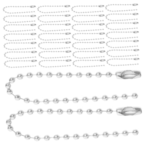 SHINEOFI 100 Stück Anhängerkette aus Metall Perlen Schlüsselanhänger Kugelkette Anhängerkettenverbinder antiker Schlüsselbundverschluss verstellbarer Perlenkettenverschluss Eisen Silber SHINEOFI 100 Stück Anhängerkette aus Metall Perlen Schlüsselanhänger Kugelkette Anhängerkettenverbinder antiker Schlüsselbundverschluss verstellbarer Perlenkettenverschluss Eisen Silber von SHINEOFI