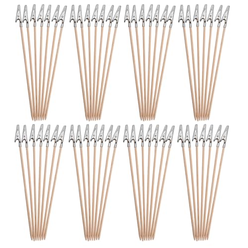 SHINEOFI 100 Stück Bamboo Stick Clips für Fotos und Poster Tragbare Klammern für Diy Projekte und Modellmalerei für Kreative Anwendungen von SHINEOFI