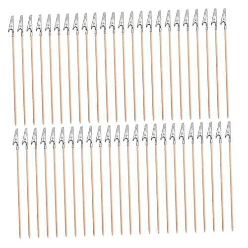 SHINEOFI 100 Stück Bambus Alligator Clips Kleine Metallklemmen für Modellmalerei Posterhalterung und Kreative Projekte Tragbare Bastelwerkzeuge von SHINEOFI