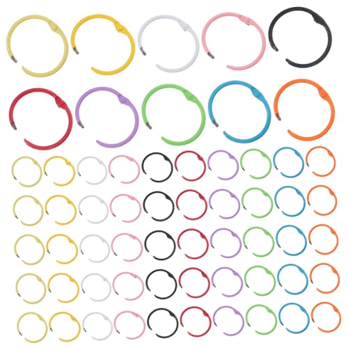 SHINEOFI 100 Stück Bunte Metall Binder Ringe Außendurchmesser Kratzfeste Offene Buchringe für Kalender Notizbücher Karteikarten Vielseitige Ringe für Büro Schule Zuhause SHINEOFI 100 Stück Bunte Metall Binder Ringe Außendurchmesser Kratzfeste Offene Buchringe für Kalender Notizbücher Karteikarten Vielseitige Ringe für Büro Schule Zuhause von SHINEOFI