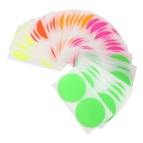 SHINEOFI 100 Stück Bunte Selbstklebende Neon punkte Aufkleber Runde Fluoreszierende Etiketten für DIY Geschenkdekoration Büroorganisation und Scrapbooking von SHINEOFI