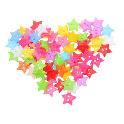 SHINEOFI 100 Stück Bunte Sternförmige Knöpfe für Diy Handwerksprojekte Nähzubehör mit Zwei Löchern Dekorative Elemente für Scrapbooking und Malerei von SHINEOFI