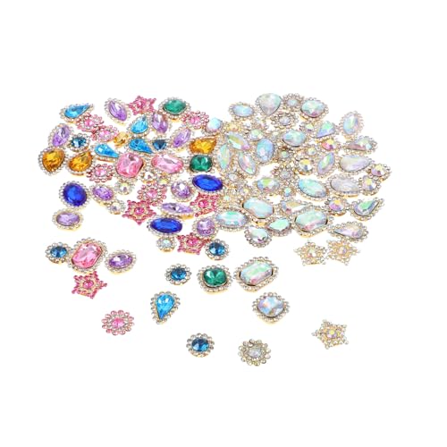 SHINEOFI 100 Stück DIY Strass Haarclip Dekorationen Sonnenblumen Strass Blume und Material Langlebig für Handgenähte Kleidung und Accessoires Gemischte Weiße und Bunte Ab Farben von SHINEOFI