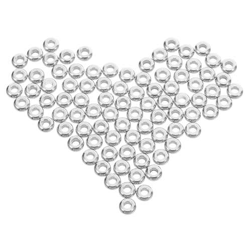 SHINEOFI 100 Stück Edelstahl -schmuckzubehör Spacer -perlen Für Armbänder Rondelle Schmuckperlen Abstandshalterperlen Für Schmuckherstellung Lose Rondellperlen Rostfreier Stahl Silber von SHINEOFI