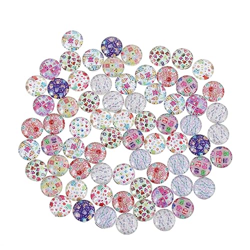 SHINEOFI 100 Stück Eulen Patch Rundes Glas Schmuckaufnäher Runder Zeit-Edelstein-Patch Glasfleck Halloween-Glascabochon Schmuckzubehör von SHINEOFI