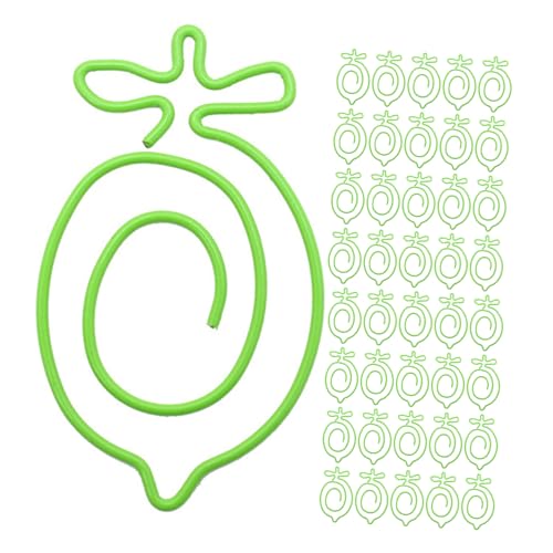 SHINEOFI 100 Stück Gefälschte Zitronenform -lesezeichen Zitronenklemme Zitronenförmige Lesezeichenclips Zitronenclips Lesezeichen Büroklammern Zitronenpapierclips Dokumentclips Grün Metall von SHINEOFI