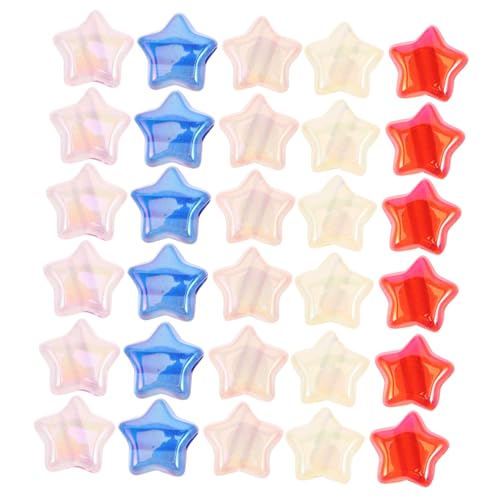 SHINEOFI 100 Stück Gefrertete Sternperlen gefrostete Perlen Fünf-Punkte-Armband Abstandshalter lose Perle Lose Perlen für Armbänder Kleine Sterne für Armbandherstellung Sterne Perle Plastik von SHINEOFI