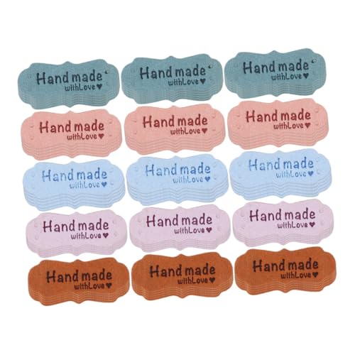 SHINEOFI 100 Stück Geprägte Suede Etiketten für Kleidung DIY Projekte Blau Lila Braun und Hellgrün Einfach Anzubringen für Handgefertigte Modeaccessoires SHINEOFI 100 Stück Geprägte Suede Etiketten für Kleidung DIY Projekte Blau Lila Braun und Hellgrün Einfach Anzubringen für Handgefertigte Modeaccessoires von SHINEOFI