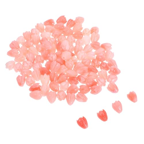 SHINEOFI 100 Stück Geschnitzte Jasminblumen-perlen in Korallrosa Leichte Spacer-perlen für DIY Schmuckherstellung für Armbänder Halsketten Bastelzubehör von SHINEOFI
