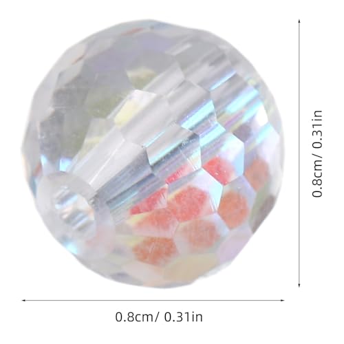 SHINEOFI 100 Stück Glasperlen Mit Großem Loch Runde Lose Perlen Glasperlen Mit Facetten Handgefertigte Facettierte Armbandperlen Facettierte Perlen Klare von SHINEOFI