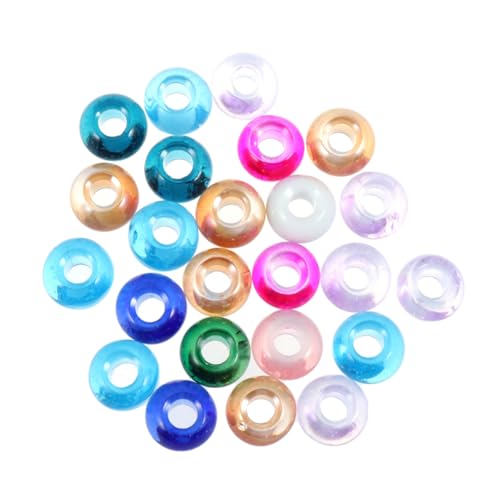SHINEOFI 100 Stück Große Glasperlen mit Großem Loch Bunte Kristallperlen zum Auffädeln für DIY Armbänder Halsketten und Schmuckherstellung Glatte Oberfläche Vielseitiges Beading Kit für SHINEOFI 100 Stück Große Glasperlen mit Großem Loch Bunte Kristallperlen zum Auffädeln für DIY Armbänder Halsketten und Schmuckherstellung Glatte Oberfläche Vielseitiges Beading Kit für von SHINEOFI