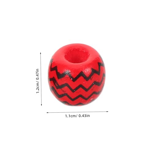 SHINEOFI 100 Stück Große Holzperlen mit Wellenmuster Runde Lose Holzperlen für Schmuckherstellung Armbänder Halsketten und Diy-bastelprojekte Natürliche Langlebige von SHINEOFI
