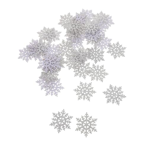 SHINEOFI 100 Stück Haarschmuck Kleidungsflicken Kleidungsflecken Dekoration Jacken-Shirt-DIY-Aufkleber Gestickter Kleidungsaufkleber Kleidung Applikationen DIY Snowflake Ornament Stoff Weiß von SHINEOFI