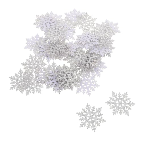 SHINEOFI 100 Stück Haarschmuck Schneeflockenflecken Winter Snowflake Flatback Gestickter Kleidungsaufkleber Schneeflocken Weihnachtsschmuck Diy Snowflake Ornament Schal Patch Stoff Weiß von SHINEOFI
