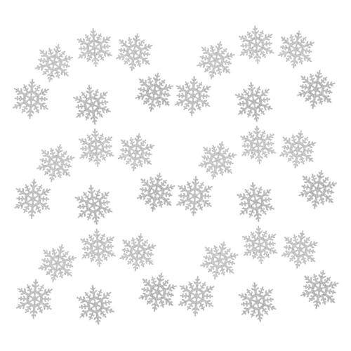 SHINEOFI 100 Stück Haarschmuck Schneeflockenhaarclipzubehör Hosenapplikation Gestickter Kleidungsaufkleber Jacken-Shirt-DIY-Aufkleber Schneeflockenflecken Reparaturflicken Stoff Weiß von SHINEOFI