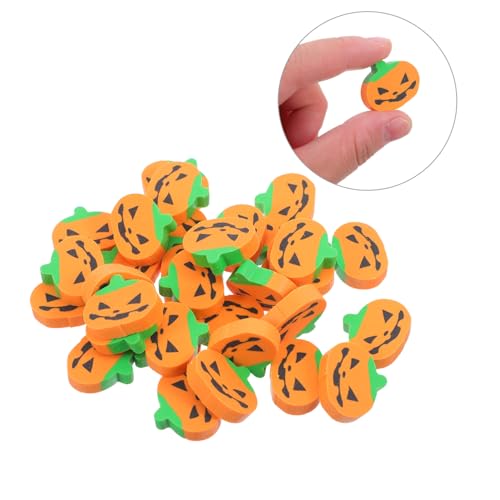 SHINEOFI 100 Stück Halloween Kürbis Radiergummis Bulk Lebendige Farben Sauberes Radieren und Handlich als Party Favor Schulpreise und Goody Bag Füller von SHINEOFI