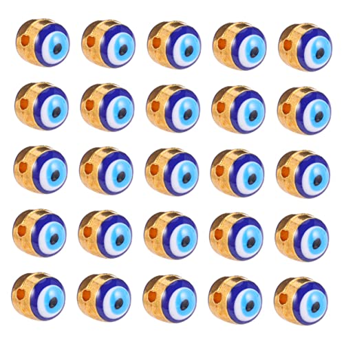 SHINEOFI 100 Stück Halloween-perlen Des Bösen Blicks Party Drinnen Halloween -dekorationen Gruselig Halloween -ornamente Sortiert Verzierungen Für Das Handwerk Winzig Auge Legierung Blue von SHINEOFI