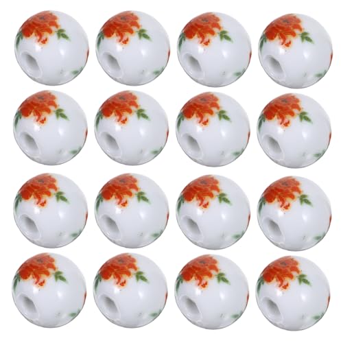 SHINEOFI 100 Stück Handgefertigte Porzellanperlen Durchmesser Große Keramikperlen mit Blumenmuster für Schmuckherstellung Diy Armband Halskette Bastelset SHINEOFI 100 Stück Handgefertigte Porzellanperlen Durchmesser Große Keramikperlen mit Blumenmuster für Schmuckherstellung Diy Armband Halskette Bastelset von SHINEOFI