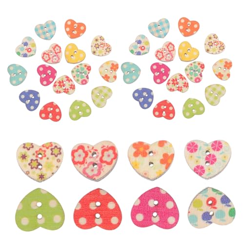 SHINEOFI 100 Stück Herz Holzknöpfe Bunte Holz Nähknöpfe für Diy Nähprojekte Scrapbooking Handmade und Bekleidungsdekoration SHINEOFI 100 Stück Herz Holzknöpfe Bunte Holz Nähknöpfe für Diy Nähprojekte Scrapbooking Handmade und Bekleidungsdekoration von SHINEOFI