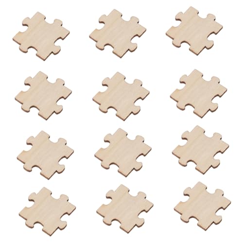 SHINEOFI 100 Stück Holzscheiben DIY Puzzle Blöcke Lernspielzeug für Natürliche Holzmaterialien für Kreative Bastelprojekte und Pädagogische Aktivitäten von SHINEOFI