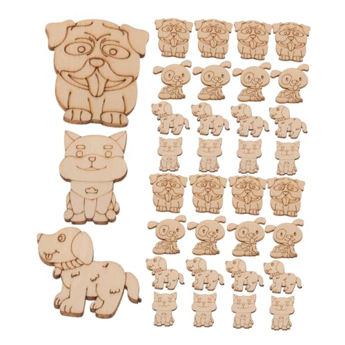 SHINEOFI 100 Stück Holztiere zum Bemalen Leichte Glatte Naturholzscheiben Kleine Tierfiguren zum Basteln DIY Holzverzierungen für Kinderpartys und Kreative Dekorationen von SHINEOFI