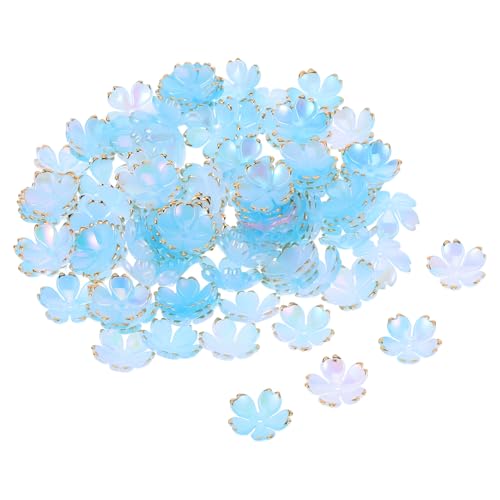 SHINEOFI 100 Stück Kirschblüten Spacer Perlen mit Blütenblättern für Diy Armbänder und Ohrringe Bastelmaterialien mit Goldfolie von SHINEOFI