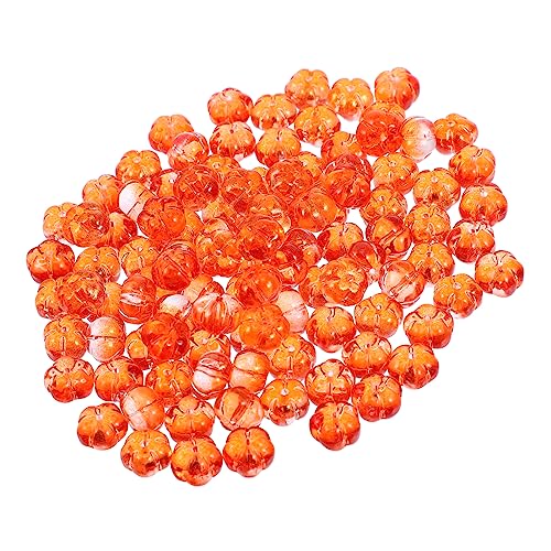 SHINEOFI 100 Stück Kürbisperlen Anhänger für DIY Schmuckherstellung Orangefarbene Dekorationen für Armbänder und für Bastelprojekte und Partys von SHINEOFI
