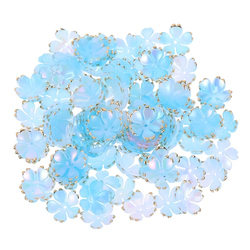 SHINEOFI 100 Stück Mini Kirschblütenperlen in See Blau Acryl Spacer Perlen Endkappen für Diy Schmuckherstellung Blumen Charms für Armbänder Halsketten Ohrringe Vielseitige Bastelperlen SHINEOFI 100 Stück Mini Kirschblütenperlen in See Blau Acryl Spacer Perlen Endkappen für Diy Schmuckherstellung Blumen Charms für Armbänder Halsketten Ohrringe Vielseitige Bastelperlen von SHINEOFI
