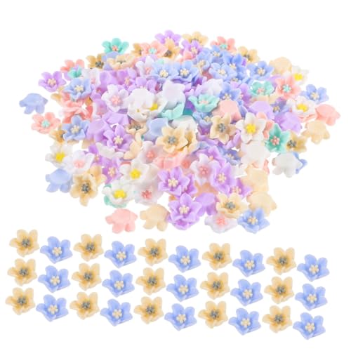 SHINEOFI 100 Stück Mini-blumenanhänger Aus Kunstharz, Blumenperlen Für Diy-bastelprojekte, Schmuckherstellung, Scrapbook-verzierungen, Handyhüllen- von SHINEOFI