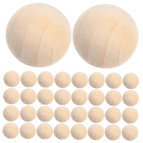 SHINEOFI 100 Stück Natürliche Runde Holzperlen Ohne Loch Unbehandelte Solide Holzkugeln Für DIY Schmuck Bastelprojekte Und Lernspielzeug von SHINEOFI