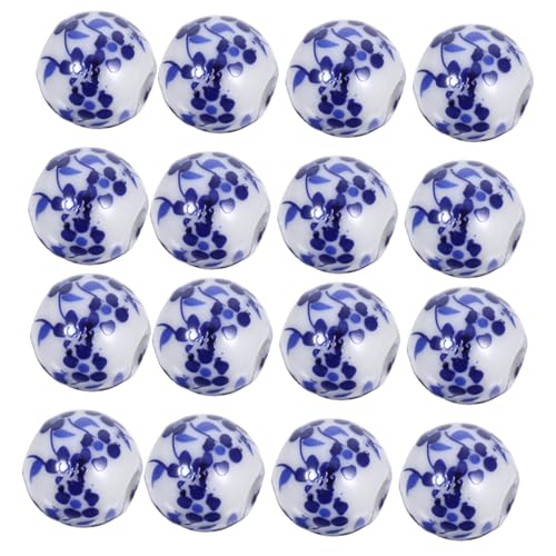 SHINEOFI 100 Stück Porzellanperlen mit Blauen Blumenmuster Große Keramikperlen für Schmuckherstellung DIY Armbänder Halsketten Bastelbedarf SHINEOFI 100 Stück Porzellanperlen mit Blauen Blumenmuster Große Keramikperlen für Schmuckherstellung DIY Armbänder Halsketten Bastelbedarf von SHINEOFI