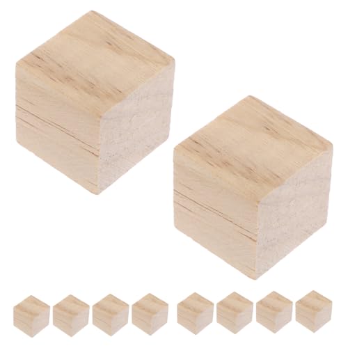 SHINEOFI 100 Stück Quadratische Klötze aus Massivem Material Glatte Sichere Bauklötze für Basteln DIY Blöcke für Bildungsprojekte und Bauspiele von SHINEOFI