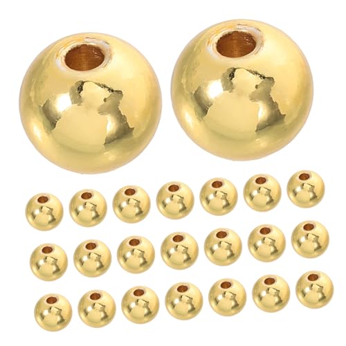 SHINEOFI 100 Stück Runde Goldfarbene Spacer Perlen Aus Kupfer Nahtlose Lose Kugelperlen Für DIY Armband Halskette Ohrring Schmuckherstellung Mit Glückssymbol Handpoliert Vielseitig SHINEOFI 100 Stück Runde Goldfarbene Spacer Perlen Aus Kupfer Nahtlose Lose Kugelperlen Für DIY Armband Halskette Ohrring Schmuckherstellung Mit Glückssymbol Handpoliert Vielseitig von SHINEOFI