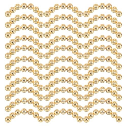 SHINEOFI 100 Stück Runde Kugelperlen Goldene Abstandsperlen Aus Glattem Metall Für Armbänder Halsketten Ohrringe Basteln Schmuckherstellung von SHINEOFI
