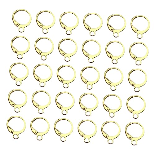 SHINEOFI 100 Stück Runde Kupferohrschnalle Hoop -Ohrring Herstellung von Ohrschmuck Lieferungen Van schmuckherstellung schmuck machen Hebel zurück Ohrhaken Beschichtungslegierung Golden von SHINEOFI