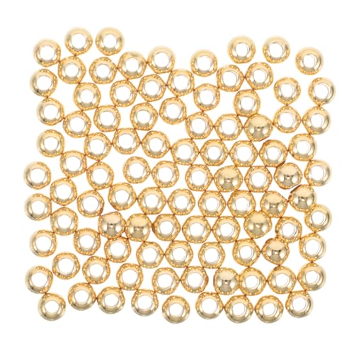 SHINEOFI 100 Stück Runde Lose Perlen Goldene Abstandsperlen Lose Kugeln Für DIY Armbänder Halsketten Ohrringe Schmuckherstellung Charms Basteln von SHINEOFI