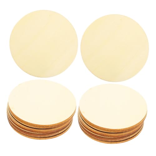 SHINEOFI 100 Stück Runde Naturbelassene Holzscheiben Blanke DIY Holzscheiben Glatte Flache Holzkreise für Kreative Pyrographie Gravur Bastelprojekte und Wohnkultur von SHINEOFI