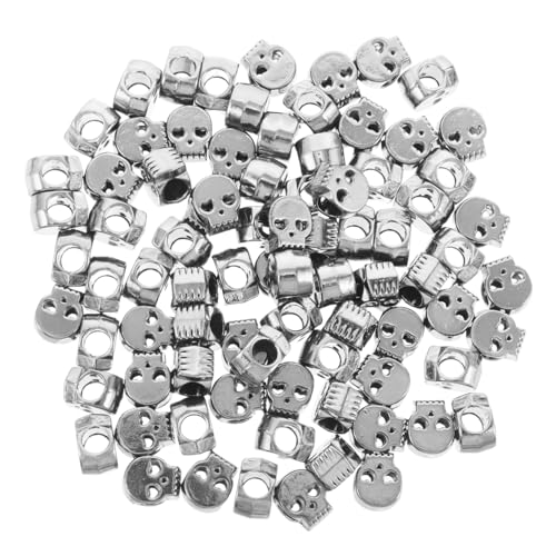 SHINEOFI 100 Stück Schädelperlen aus Robustem Große für Schmuckherstellung Halloween-schmuckzubehör Silberfarbene Spacer-perlen für Armbänder Halsketten Diy-charms SHINEOFI 100 Stück Schädelperlen aus Robustem Große für Schmuckherstellung Halloween-schmuckzubehör Silberfarbene Spacer-perlen für Armbänder Halsketten Diy-charms von SHINEOFI