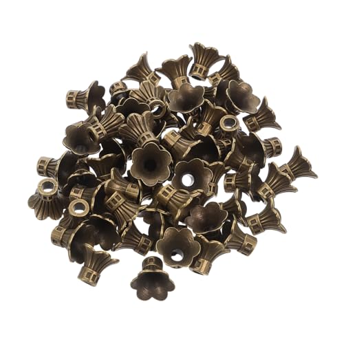 SHINEOFI 100 Stück Schmuckzubehör Schmuckherstellung Metallkappen Blütenblatt Perlenkappen Perlenkappe Metall Abstandskappen Schmuck Abstandskappen Schmuck Blumenkappen von SHINEOFI