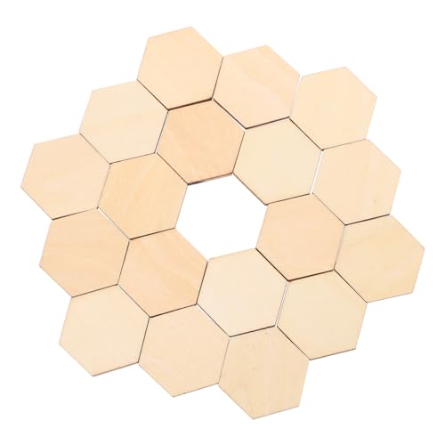 SHINEOFI 100 Stück Sechseckige Holzornamente Buchenholz Diy Bastelmaterial für Hochzeiten Geburtstage und Weihnachtsdekorationen Unbeschichtet für Kreative Projekte von SHINEOFI