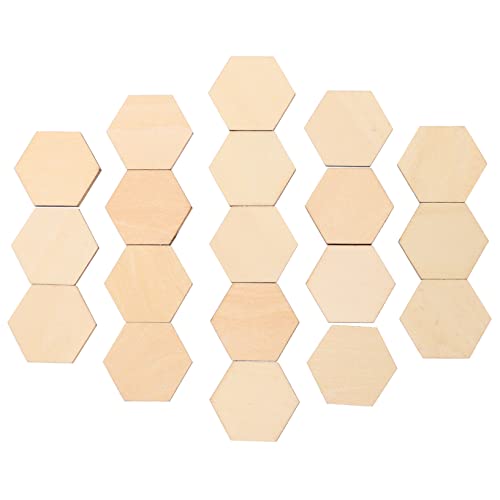 SHINEOFI 100 Stück Sechseckige Holzstücke Buchenholz Diy Ornamente für Hochzeiten Geburtstagsfeiern und Weihnachten für Kreative Bastelprojekte und Dekorationen von SHINEOFI