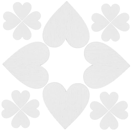 SHINEOFI 100 Stück Streudeko Diy Bastelmaterial Blanko Holzherzen für Hochzeit Tischdeko Gastgeschenke Vielseitige Holzteile für Kreative Projekte von SHINEOFI