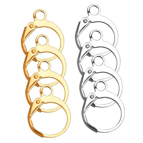 SHINEOFI 100 Stück Teiliges DIY Ohrhaken aus rostfreiem Metall Silber und Goldfarben Offene Schlaufe zum Einfachen Befestigen Langlebig und Sicher für Handgefertigten Ohrschmuck für Damen von SHINEOFI