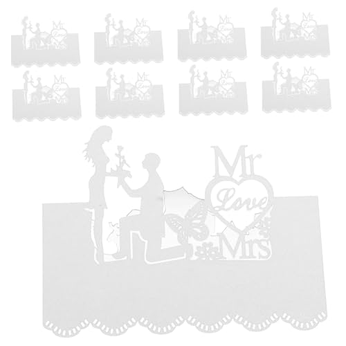 SHINEOFI 100 Stück Teiliges Faltbare Hochzeitstischkarten aus Papier Elegante Weiße Sitzplatzkarten mit Romantischem Design Einfach zu Beschreiben Stabil und für Hochzeitsfeiern Bankette von SHINEOFI