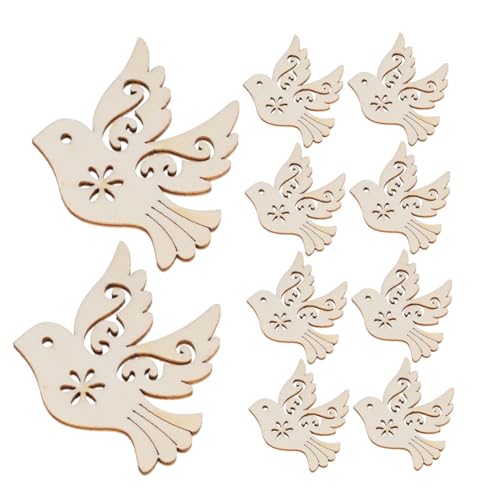 SHINEOFI 100 Stück Teiliges Holztauben Ornamente Unfertige Holzscheiben Vogelformen DIY Basteln Wandkunst Inneneinrichtung Natürliche Holzanhänger für Kreative Dekoration von SHINEOFI